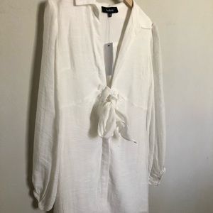 White linen dress
